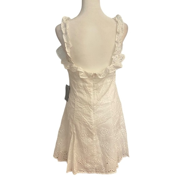 Lush ROMANTIC WHITE RUFFLE EYELET DRESS Size L White Spring Summer Feminine Airy - Picture 7 of 14